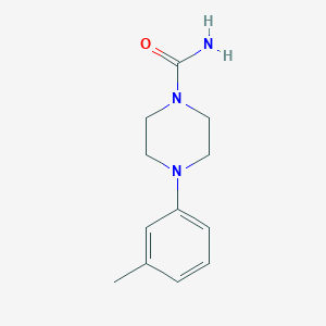 molecular formula C12H17N3O B14427385 4-(3-Methylphenyl)piperazine-1-carboximidic acid CAS No. 85474-80-2