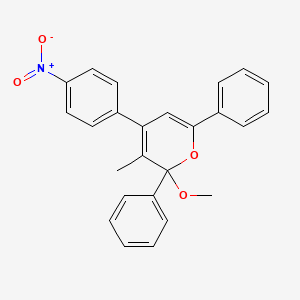 molecular formula C25H21NO4 B14427448 2-Methoxy-3-methyl-4-(4-nitrophenyl)-2,6-diphenyl-2H-pyran CAS No. 79888-92-9