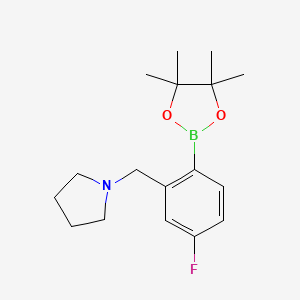 B1442747 1-(5-Fluoro-2-(4,4,5,5-tetramethyl-1,3,2-dioxaborolan-2-yl)benzyl)pyrrolidine CAS No. 1667753-41-4