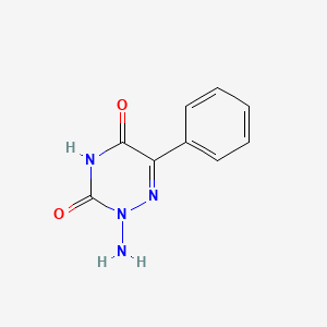 molecular formula C9H8N4O2 B14427506 2-Amino-6-phenyl-1,2,4-triazine-3,5(2H,4H)-dione CAS No. 85276-93-3