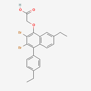 {[2,3-Dibromo-7-ethyl-4-(4-ethylphenyl)naphthalen-1-yl]oxy}acetic acid