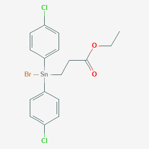 molecular formula C17H17BrCl2O2Sn B14427586 Ethyl 3-[bromobis(4-chlorophenyl)stannyl]propanoate CAS No. 82594-04-5