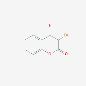 molecular formula C9H6BrFO2 B14427589 3-Bromo-4-fluoro-3,4-dihydro-2H-1-benzopyran-2-one CAS No. 82470-30-2