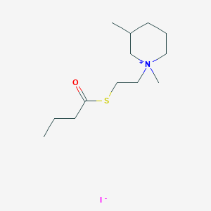 molecular formula C13H26INOS B14427602 1-[2-(Butanoylsulfanyl)ethyl]-1,3-dimethylpiperidin-1-ium iodide CAS No. 85109-36-0