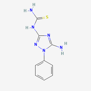 molecular formula C9H10N6S B14427619 N-(5-Amino-1-phenyl-1H-1,2,4-triazol-3-yl)thiourea CAS No. 83584-26-3