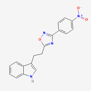 3-{2-[3-(4-Nitrophenyl)-1,2,4-oxadiazol-5-yl]ethyl}-1H-indole