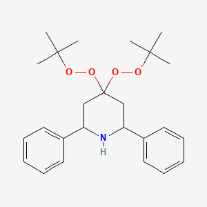 molecular formula C25H35NO4 B14427716 4,4-Bis(tert-butylperoxy)-2,6-diphenylpiperidine CAS No. 83982-31-4