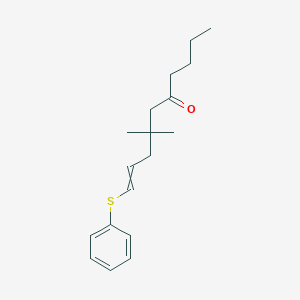 molecular formula C18H26OS B14427741 7,7-Dimethyl-10-(phenylsulfanyl)dec-9-EN-5-one CAS No. 79681-41-7