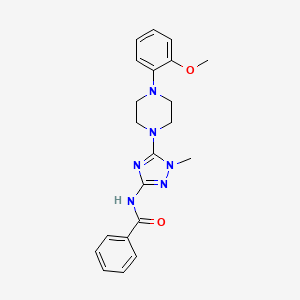 molecular formula C21H24N6O2 B14427801 N-[5-[4-(2-methoxyphenyl)piperazin-1-yl]-1-methyl-1,2,4-triazol-3-yl]benzamide CAS No. 86123-70-8