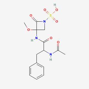 3-[(N-Acetylphenylalanyl)amino]-3-methoxy-2-oxoazetidine-1-sulfonic acid