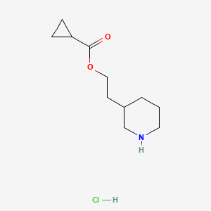 molecular formula C11H20ClNO2 B1442782 2-(3-Piperidinyl)ethyl cyclopropanecarboxylate hydrochloride CAS No. 1219948-60-3