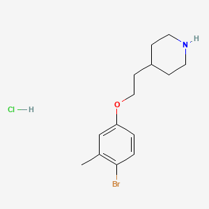 molecular formula C14H21BrClNO B1442785 4-[2-(4-Bromo-3-methylphenoxy)ethyl]piperidine hydrochloride CAS No. 1219956-90-7
