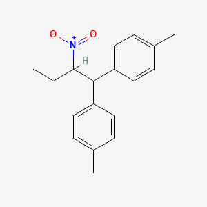 molecular formula C18H21NO2 B14427863 Benzene, 1,1'-(2-nitrobutylidene)bis(4-methyl- CAS No. 85078-19-9