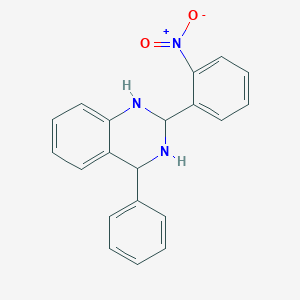 molecular formula C20H17N3O2 B14427869 Quinazoline, 1,2,3,4-tetrahydro-2-(2-nitrophenyl)-4-phenyl- CAS No. 84571-13-1