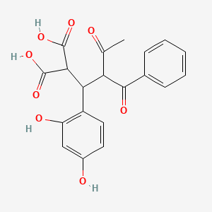 [2-Benzoyl-1-(2,4-dihydroxyphenyl)-3-oxobutyl]propanedioic acid