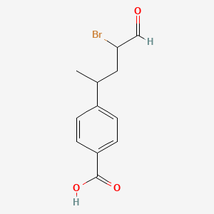 molecular formula C12H13BrO3 B14427956 4-(4-Bromo-5-oxopentan-2-yl)benzoic acid CAS No. 80576-74-5