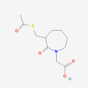 {3-[(Acetylsulfanyl)methyl]-2-oxoazepan-1-yl}acetic acid