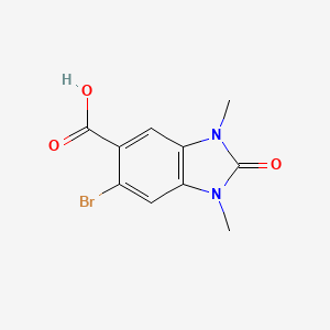 molecular formula C10H9BrN2O3 B1442798 6-bromo-1,3-dimethyl-2-oxo-2,3-dihydro-1H-1,3-benzodiazole-5-carboxylic acid CAS No. 1250882-63-3