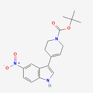 molecular formula C18H21N3O4 B1442799 叔丁基 4-(5-硝基-1H-吲哚-3-基)-5,6-二氢吡啶-1(2H)-羧酸酯 CAS No. 151273-41-5