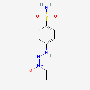 molecular formula C8H12N4O3S B14427993 (E)-ethyl-oxido-[(4-sulfamoylphenyl)hydrazinylidene]azanium 