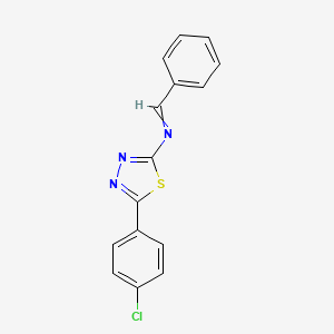 molecular formula C15H10ClN3S B14428002 N-[5-(4-Chlorophenyl)-1,3,4-thiadiazol-2-yl]-1-phenylmethanimine CAS No. 84304-49-4