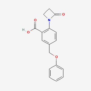 molecular formula C17H15NO4 B14428032 2-(2-Oxoazetidin-1-yl)-5-(phenoxymethyl)benzoic acid CAS No. 81461-96-3