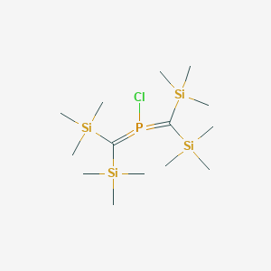 molecular formula C14H36ClPSi4 B14428033 Bis[bis(trimethylsilyl)methylidene](chloro)-lambda~5~-phosphane CAS No. 83438-72-6