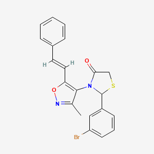 4-Thiazolidinone, 2-(3-bromophenyl)-3-(3-methyl-5-(2-phenylethenyl)-4-isoxazolyl)-