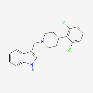 molecular formula C20H20Cl2N2 B14428072 1H-Indole, 3-[[4-(2,6-dichlorophenyl)-1-piperidinyl]methyl]- CAS No. 82211-91-4