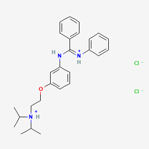 molecular formula C27H35Cl2N3O B14428077 Benzamidine, N-(m-(2-(diisopropylamino)ethoxy)phenyl)-N'-phenyl-, dihydrochloride CAS No. 80784-96-9