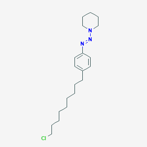 molecular formula C20H32ClN3 B14428083 1-{(E)-[4-(9-Chlorononyl)phenyl]diazenyl}piperidine CAS No. 81815-24-9