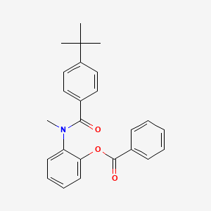 molecular formula C25H25NO3 B14428141 Benzamide, N-(2-(benzoyloxy)phenyl)-4-(1,1-dimethylethyl)-N-methyl- CAS No. 80496-04-4