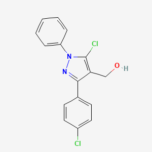 molecular formula C16H12Cl2N2O B1442821 [(5-氯-3-(4-氯-苯基)-1-苯基-1H-吡唑-4-基]-甲醇 CAS No. 55828-93-8