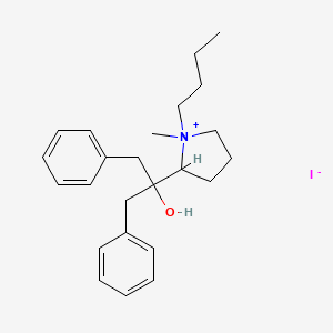 molecular formula C24H34INO B14428210 1-Butyl-2-(alpha-benzyl-alpha-hydroxyphenethyl)-1-methyl-pyrrolidinium iodide CAS No. 79820-09-0