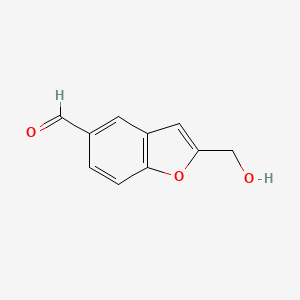 molecular formula C10H8O3 B1442827 2-(羟甲基)苯并呋喃-5-甲醛 CAS No. 1253732-40-9