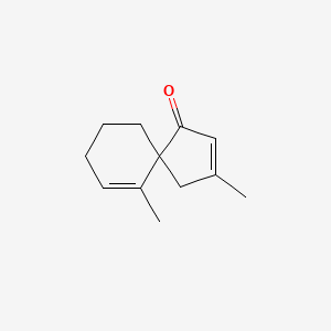 molecular formula C12H16O B14428275 3,6-Dimethylspiro[4.5]deca-2,6-dien-1-one CAS No. 85620-39-9