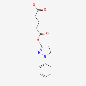 molecular formula C14H15N2O4- B14428297 5-Oxo-5-[(1-phenyl-4,5-dihydro-1H-pyrazol-3-yl)oxy]pentanoate CAS No. 83807-10-7