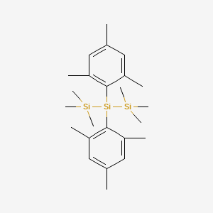 molecular formula C24H40Si3 B14428309 Trisilane, 1,1,1,3,3,3-hexamethyl-2,2-bis(2,4,6-trimethylphenyl)- CAS No. 79184-72-8