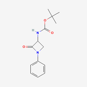 molecular formula C14H18N2O3 B1442832 tert-butyl N-(2-oxo-1-phenylazetidin-3-yl)carbamate CAS No. 1443979-82-5