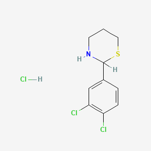 molecular formula C10H12Cl3NS B14428353 2-(3,4-Dichlorophenyl)tetrahydro-2H-1,3-thiazine hydrochloride CAS No. 79137-08-9