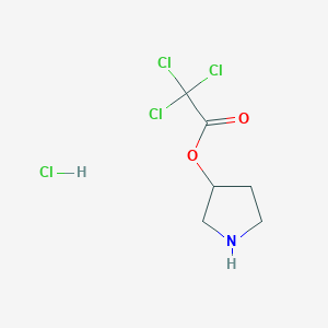 molecular formula C6H9Cl4NO2 B1442841 3-Pyrrolidinyl 2,2,2-trichloroacetate hydrochloride CAS No. 1219948-50-1
