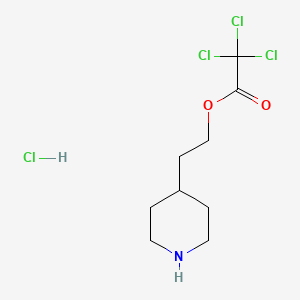 B1442842 2-(4-Piperidinyl)ethyl 2,2,2-trichloroacetate hydrochloride CAS No. 1219979-87-9