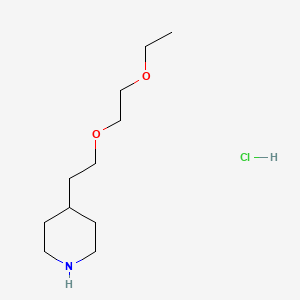 molecular formula C11H24ClNO2 B1442844 4-[2-(2-Ethoxyethoxy)ethyl]piperidine hydrochloride CAS No. 1219949-03-7