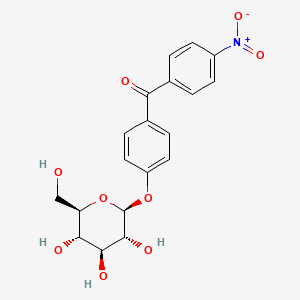 Methanone, (4-(beta-D-glucopyranosyloxy)phenyl)(4-nitrophenyl)-, hydrate