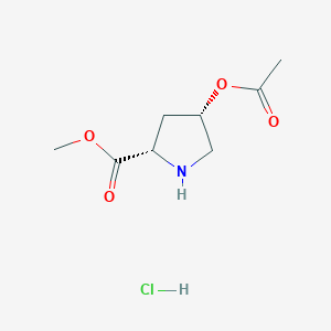 molecular formula C8H14ClNO4 B1442847 盐酸（2S,4S）-4-(乙酰氧基)-2-吡咯烷甲酸甲酯 CAS No. 1354484-67-5