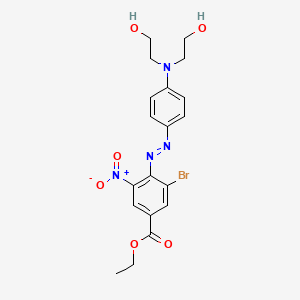 molecular formula C19H21BrN4O6 B14428479 Ethyl 4-((4-(bis(2-hydroxyethyl)amino)phenyl)azo)-3-bromo-5-nitrobenzoate CAS No. 82760-41-6