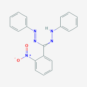 molecular formula C19H15N5O2 B14428485 (E)-1-[(2-Nitrophenyl)(2-phenylhydrazinylidene)methyl]-2-phenyldiazene CAS No. 78818-66-3