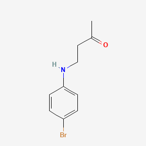 molecular formula C10H12BrNO B14428517 2-Butanone, 4-[(4-bromophenyl)amino]- CAS No. 85937-40-2