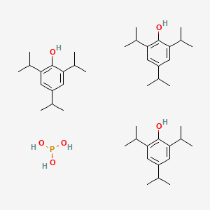 molecular formula C45H75O6P B14428526 Phosphorous acid--2,4,6-tri(propan-2-yl)phenol (1/3) CAS No. 79575-98-7