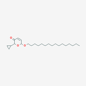 molecular formula C24H42O3 B14428527 2-Cyclopropyl-6-(hexadecyloxy)-2H-pyran-3(6H)-one CAS No. 85980-59-2